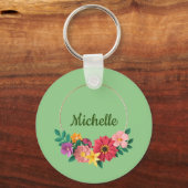 テンプレートかわいらしフローラデザイン キーホルダー (裏面)