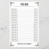 テンプレートとして使用するメニューシート チラシ (正面)