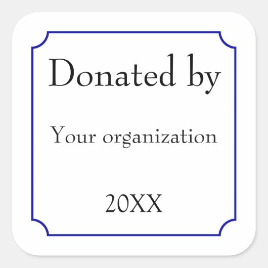 テンプレートによる寄付 スクエアシール (正面)