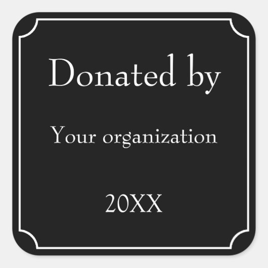 テンプレートによる寄付 スクエアシール (正面)