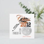 "テンプレートのオレンジ黒い卒業"クラス 招待状 (スタンド正面)