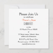 "テンプレートのオレンジ黒い卒業"クラス 招待状 (裏面)