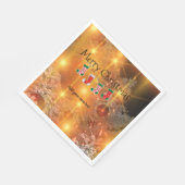 テンプレートのパーソナライズ、ゴールデンクリスマス スタンダードランチョンナプキン (角)