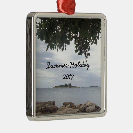 テンプレートの写真の長方形のカメラ メタルオーナメント (右)