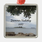 テンプレートの写真の長方形のカメラ メタルオーナメント (正面)