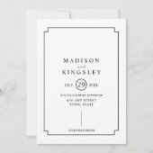 テンプレートの古い学校の枠結婚式招待状 招待状 (正面)