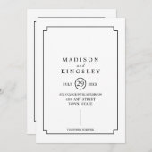 テンプレートの古い学校の枠結婚式招待状 招待状 (正面/裏面)