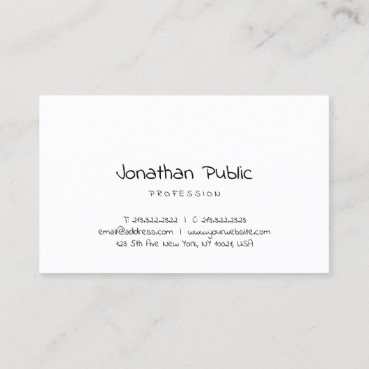 テンプレートの手で描いた原稿の最小主義のモダンなシンプル 名刺 (裏面)