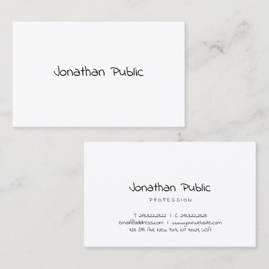 テンプレートの手で描いた原稿の最小主義のモダンなシンプル 名刺 (正面/裏面)