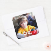 テンプレートの正方形フォトカスタマイズ蔵書票 スクエアシール (封筒)