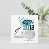 "テンプレートの水の黒い卒業"クラス 招待状 (スタンド正面)