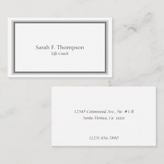テンプレートの生命コーチのシンプルな端正及びきれい- 名刺 (正面/裏面)