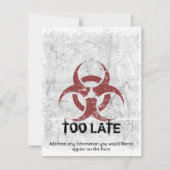 テンプレートの生物学的災害［有害物質］のグランジなカスタマイズ可能 招待状 (正面)