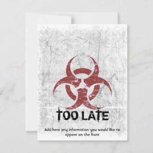 テンプレートの生物学的災害［有害物質］のグランジなカスタマイズ可能 招待状 (正面)