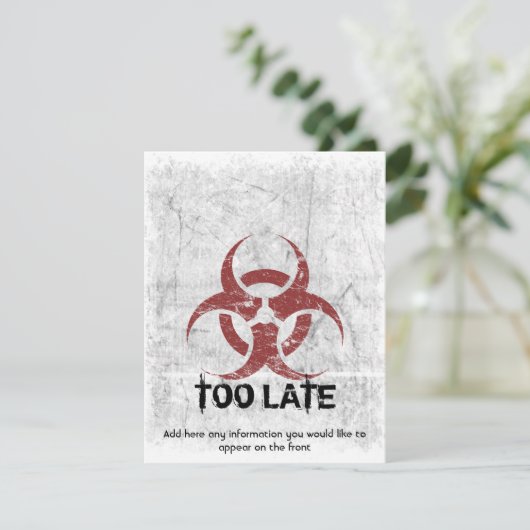 テンプレートの生物学的災害［有害物質］のグランジなカスタマイズ可能 招待状 (スタンド正面)