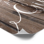 テンプレートの素朴な木のカードと結婚ギフトの看板 ポスター (角)