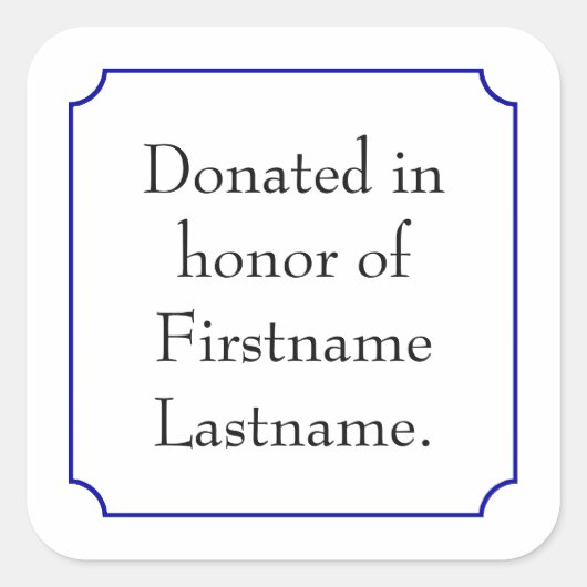テンプレートを祝って寄付 スクエアシール (正面)