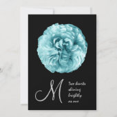 テンプレートを結婚している水の青いバラ 招待状 (裏面)