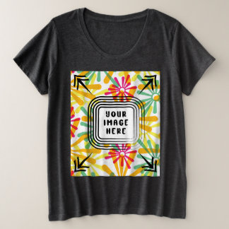 テンプレートウメンズプラスサイズショートスリーブカスタム プラスサイズTシャツ