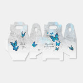 テンプレートエレガントシルバーとブルーバタフライ フェイバーボックス (折り畳みなし)