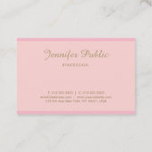 テンプレートエレガントピンク金ゴールド書付きスクリプトトップ 名刺 (裏面)