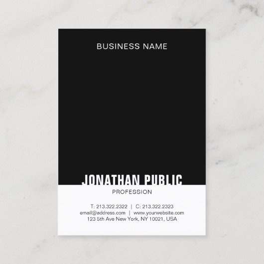 テンプレートエレガントモダン白黒トレンディー 名刺 (裏面)