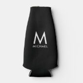 テンプレートエレガントモダン白黒モノグラム ボトルクーラー (正面)