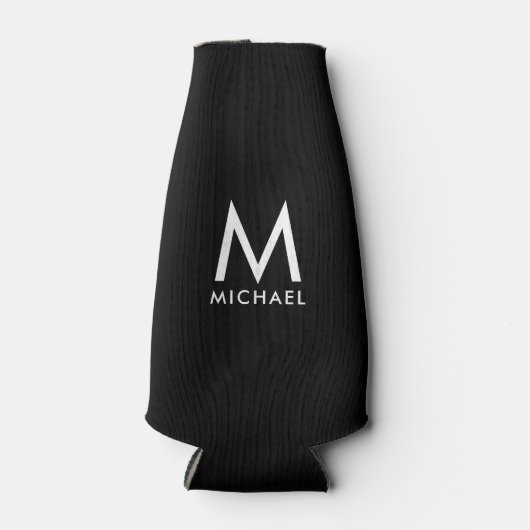 テンプレートエレガントモダン白黒モノグラム ボトルクーラー (正面)