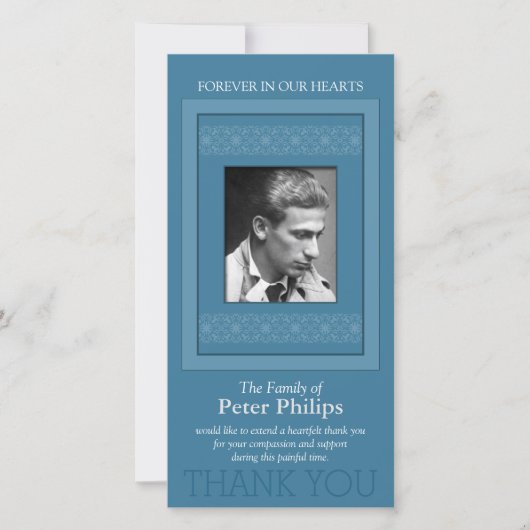 テンプレートエレガント感謝の記念写真3 サンキューカード (正面)