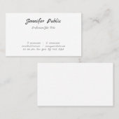 テンプレートエレガント手書きスクリプト文字シンプル 名刺 (正面/裏面)