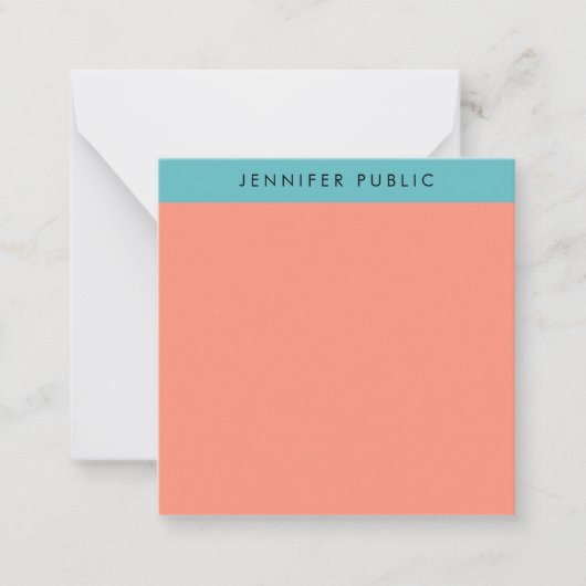テンプレートエレガント色ミニマリスト ノートカード (正面)