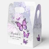 テンプレートエレガント銀と紫蝶 フェイバーボックス (オープン)