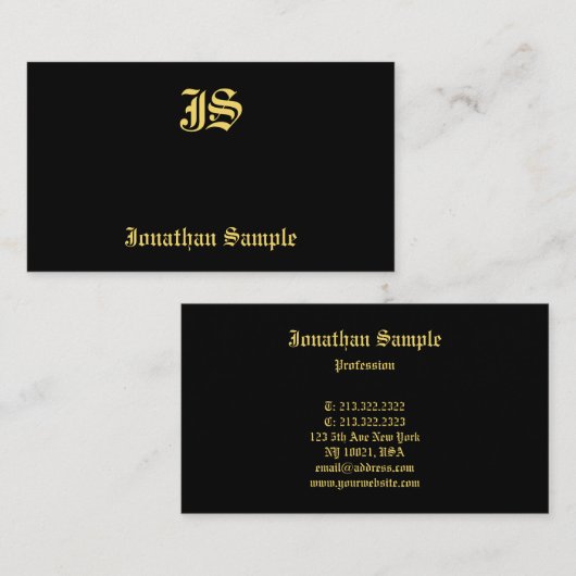 テンプレートオクラシックールドスタイル文字モノグラエレガントム 名刺 (正面/裏面)