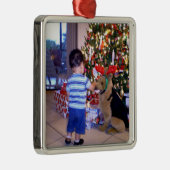 テンプレートオーナメント、自分の写真を挿入 メタルオーナメント (右)