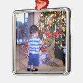 テンプレートオーナメント、自分の写真を挿入 メタルオーナメント (左)