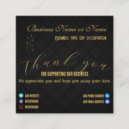 テンプレートカスタムサンキュービジネスカードとロゴ スクエア名刺