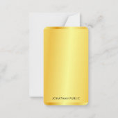 テンプレートカスタムフェイク金ゴールドメタリックルック ノートカード (裏面)