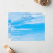 テンプレートカスタムブルースカイホワイトクラウズカリグラフィー ノートカード (正面/裏面インサイチュ)