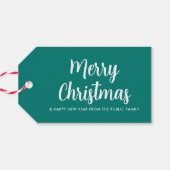 テンプレートカスタムメリークリスマスグリーンレッドホワイト ギフトタグ (裏面横)