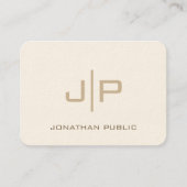 テンプレートカスタムモノグラムマイティサイズラグジュアリークリーム 名刺 (正面)