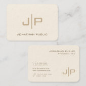 テンプレートカスタムモノグラムマイティサイズラグジュアリークリーム 名刺 (正面/裏面)