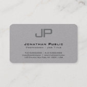 テンプレートカスタムモノグラムラグジュアリープレミアムグレー 名刺 (裏面)