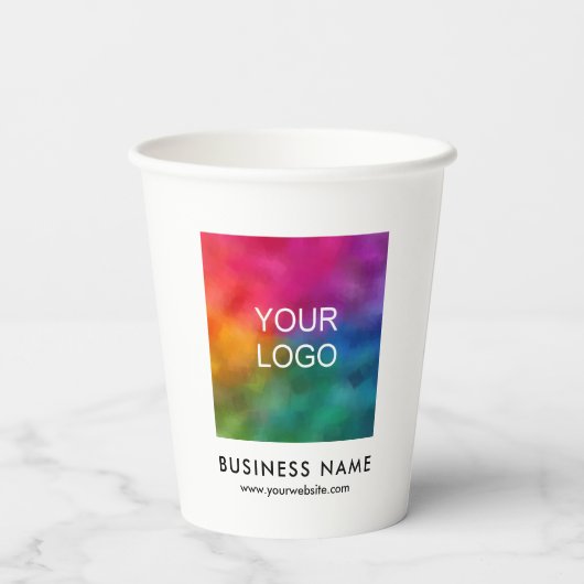 テンプレートカスタム会社スモールビジネスロゴ 紙コップ (裏面)