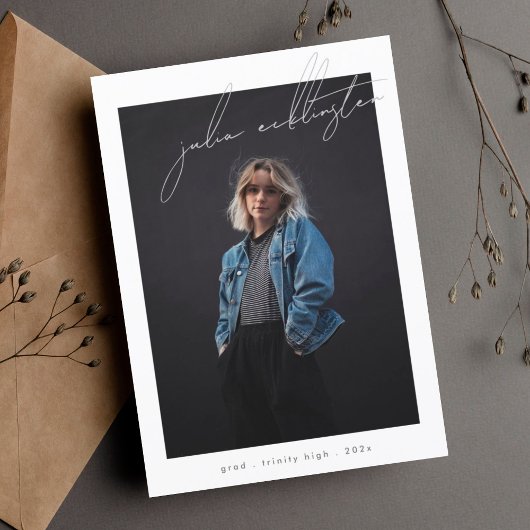 テンプレートカスタム写真高校卒業カード 案内状