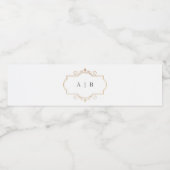 テンプレートカスタム金ゴールドクレストモノグラム ペットボトルラベル (シングルラベル)