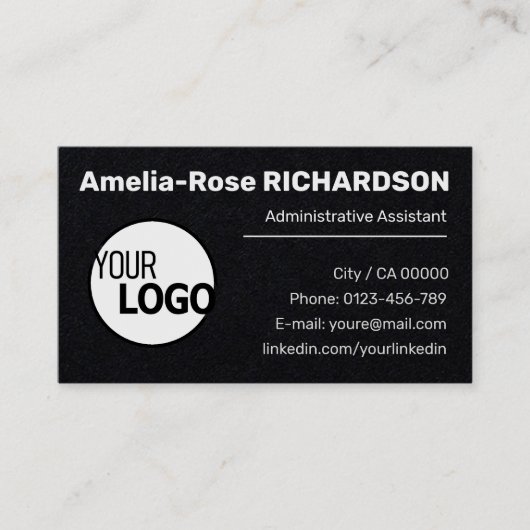 テンプレートクラシックブラッククラフト紙 名刺 (正面)