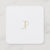 テンプレートシモダンック金ゴールドモノグラムトレンディーラグジュアリー スクエア名刺 (正面)