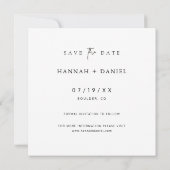 テンプレートシンプルシックなスクエアウェディングザデイト セーブザデート (裏面)