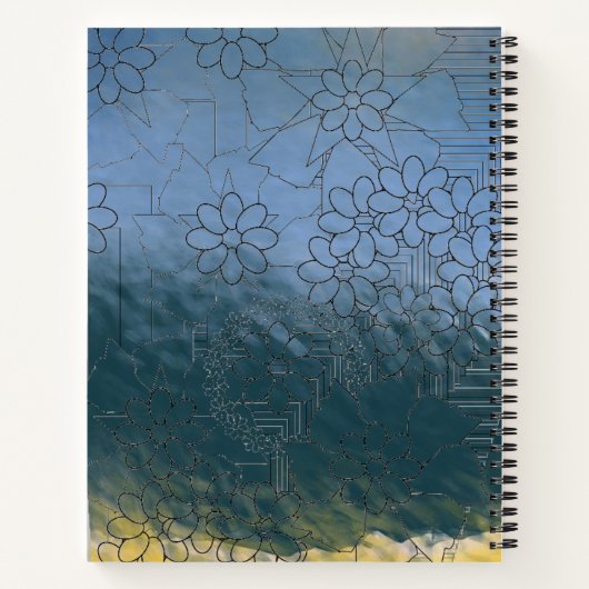 テンプレートスケッチブックのパーソナライズされた文字とアートワーク ノートブック (裏面)