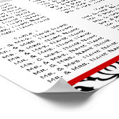 テンプレートダマスク結婚式のシーティングプランポスター ポスター (角)